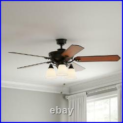 Hampton Bay Beverley II 52 in. Indoor Natural Iron Ceiling Fan with Light Kit