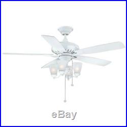 Hampton Bay Bristol Lane 52 in. Indoor White Ceiling Fan with Light Kit