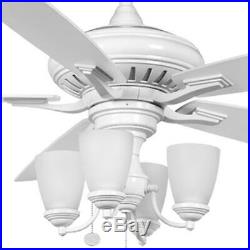 Hampton Bay Bristol Lane 52 in. Indoor White Ceiling Fan with Light Kit