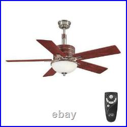 Hampton Bay Carlsbad 52 in. Brushed Nickel Ceiling Fan withLight Kit & Remote (38)