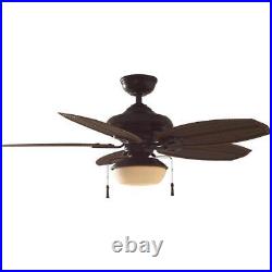 Hampton Bay Ceiling Fan 48 Natural Iron/Brown 4622-CFM Pull Chain with Light Kit