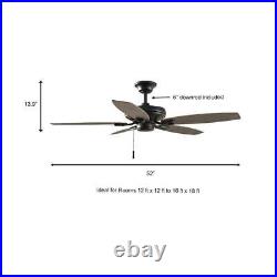 Hampton Bay Ceiling Fan 5-Blade+ AC Motor+Light Kit Compatible+Reversible Motor