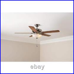 Hampton Bay Ceiling Fan 52 3-Speed Indoor In Brushed Nickel with LED Light Kit