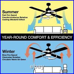 Hampton Bay Ceiling Fan 52 Black Downrod Reversible Motor Light Kit Adaptable