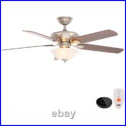 Hampton Bay Ceiling Fan 52 Indoor+Remote Control LED WithLight Kit Brushed Nickel