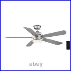 Hampton Bay Ceiling Fan 52 Integrated LED Indoor Brushed Nickel With Light Kit