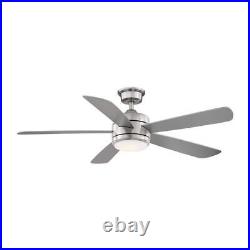 Hampton Bay Ceiling Fan 52 Integrated LED Indoor Brushed Nickel With Light Kit