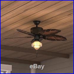 Hampton Bay Ceiling Fan Light Kit 52 in. Leaf Blades 3 Speed Reversible Control