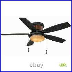 Hampton Bay Ceiling Fan Light Kit Roanoke LED Indoor Outdoor Natural Iron 48 in