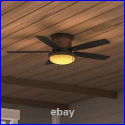 Hampton Bay Ceiling Fan Light Kit Roanoke LED Indoor Outdoor Natural Iron 48 in