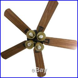 Hampton Bay Ceiling Fan With Light Kit 52 in. 5-Blade 3-Speed Oil-Rubbed Bronze