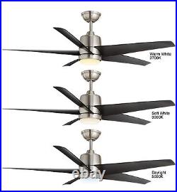Hampton Bay Ceiling Fan With Light Kit And Remote LED 54-Inch Brushed Nickel 929