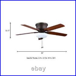 Hampton Bay Ceiling Fan With Light Kit LED Indoor 52-Inch Oil Rubbed Bronze