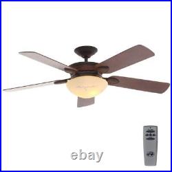 Hampton Bay Ceiling Fan With Light Kit and Remote Control Rustic 52 Bronze