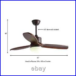 Hampton Bay Ceiling Fan With Light Kit and Remote Control Rustic 52 Bronze