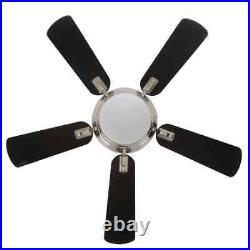 Hampton Bay Ceiling Fan with 5 Reversible Blades Kit+Remote Control Brushed Nickel