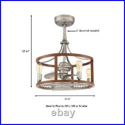 Hampton Bay Ceiling Fan with Light Kit 21.5 Bladeless Dimmable in Galvanized