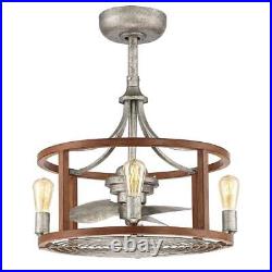 Hampton Bay Ceiling Fan with Light Kit 21.5 Bladeless Dimmable in Galvanized