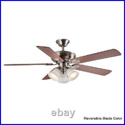 Hampton Bay Ceiling Fan with Light Kit 5-Reversible Blades 3-Lights Dimmable