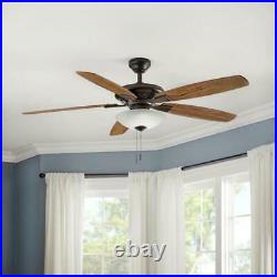 Hampton Bay Ceiling Fan with Light Kit 56-Inch LED Indoor Oil Rubbed Bronze