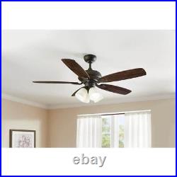Hampton Bay Ceiling Fan with Reversible Blades Light Kit+Remote Control LED Bronze