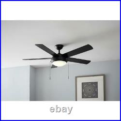 Hampton Bay Claret 52 in. Indoor Matte Black Ceiling Fan with Light Kit