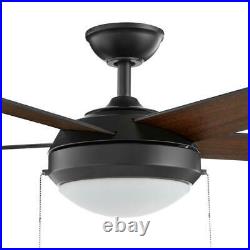 Hampton Bay Claret 52 in. Indoor Matte Black Ceiling Fan with Light Kit