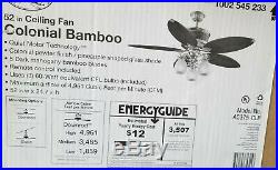 Hampton Bay Colonial Bamboo 52 in. Indoor Pewter Ceiling Fan with Light Kit