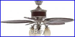 Hampton Bay Colonial Bamboo 52 in. Indoor Pewter Ceiling Fan with Light Kit and
