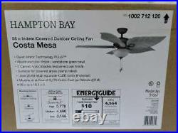 Hampton Bay Costa Mesa 56 LED In/Outdoor Weathered Zinc Ceiling Fan+Light Kit