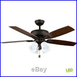 Hampton Bay Devron 52 in. LED Indoor Oil-Rubbed Bronze Ceiling Fan with Light Kit
