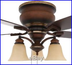 Hampton Bay Eastvale 52 In. Indoor Berre Walnut Ceiling Fan With Light Kit New