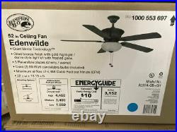 Hampton Bay Edenwilde 52 in. Indoor Oil Rubbed Bronze Ceiling Fan with Light Kit