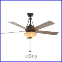 Hampton Bay Everbilt 54 in. Indoor Oil-Rubbed Bronze Ceiling Fan with Light Kit