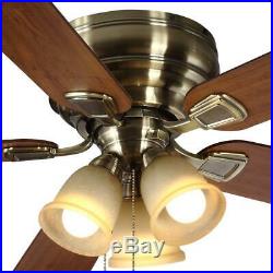 Hampton Bay Fairfield 52 in. LED Indoor Antique Brass Ceiling Fan with Light Kit