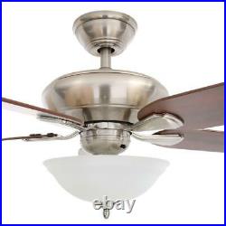 Hampton Bay Flowe 52 LED Indoor Brushed Nickel Ceiling Fan withLight Kit Remote C