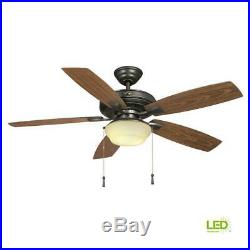 Hampton Bay Gazebo 52¨ LED Indoor/Outdoor Natural Iron Ceiling Fan withLight Kit