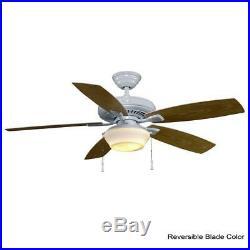 Hampton Bay Gazebo 52 in. LED Indoor/Outdoor White Ceiling Fan with Light Kit