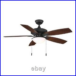 Hampton Bay Gazebo III 52 Indoor/Outdoor Natural Iron Ceiling Fan withLight Kit