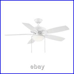 Hampton Bay Gazebo III 52 in. White LED Indoor/Outdoor Ceiling Fan with Light Kit