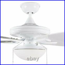 Hampton Bay Gazebo III 52 in. White LED Indoor/Outdoor Ceiling Fan with Light Kit