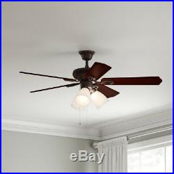Hampton Bay Glendale 42 In. Indoor Oil-Rubbed Bronze Ceiling Fan With Light Kit