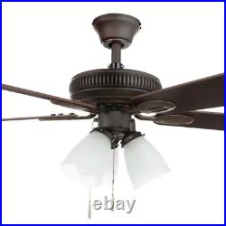 Hampton Bay Glendale 42 in. Ceiling Fan withLED Light Kit Indoor Oil-Rubbed Bronze