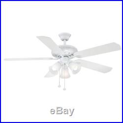 Hampton Bay Glendale 52 in. Indoor White Ceiling Fan with Light Kit (AG524-WH)