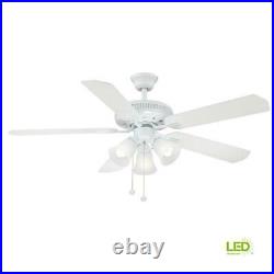 Hampton Bay Glendale 52 in. LED Indoor White Ceiling Fan with Light Kit