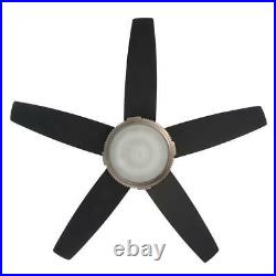 Hampton Bay Gunmetal Ceiling Fan 52-Inch Light Kit Remote Control Gunmetal