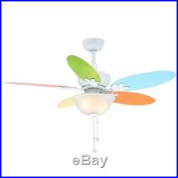 Hampton Bay Harper II 44 in. Indoor White Ceiling Fan with Light Kit