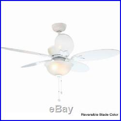 Hampton Bay Harper II 44 in. Indoor White Ceiling Fan with Light Kit