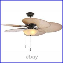 Hampton Bay Havana 48 LED Indoor/Outdoor Natural Iron Ceiling Fan withLight Kit