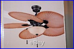 Hampton Bay Havana 48 in. Indoor/Outdoor Natural Iron Ceiling Fan with Light Kit